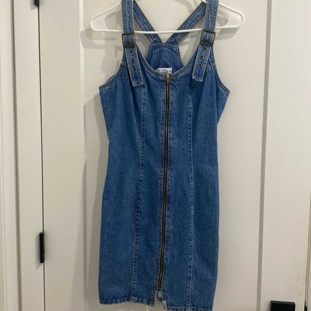 90’s Vintage Denim Corset Full Zip Front Dress |Size 5/6